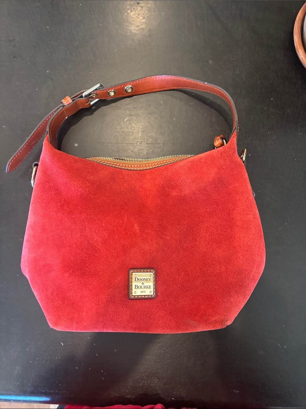 Dooney & Bourke Red Suede Shoulder Bag